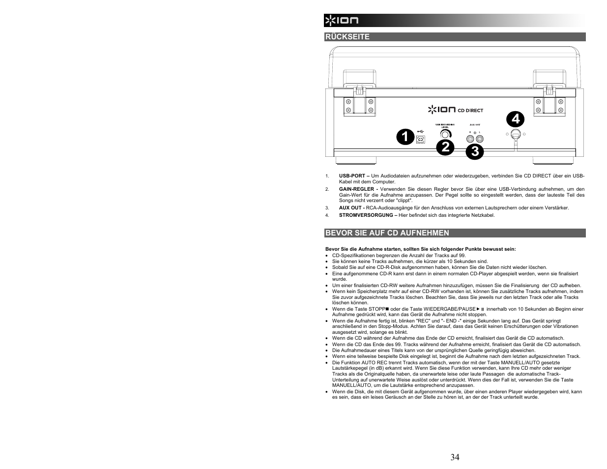 ION Audio CD Direct User Manual | Page 34 / 48