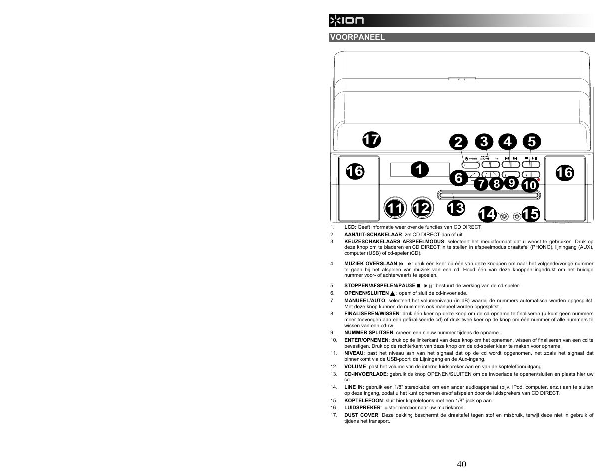 ION Audio CD Direct User Manual | Page 40 / 48