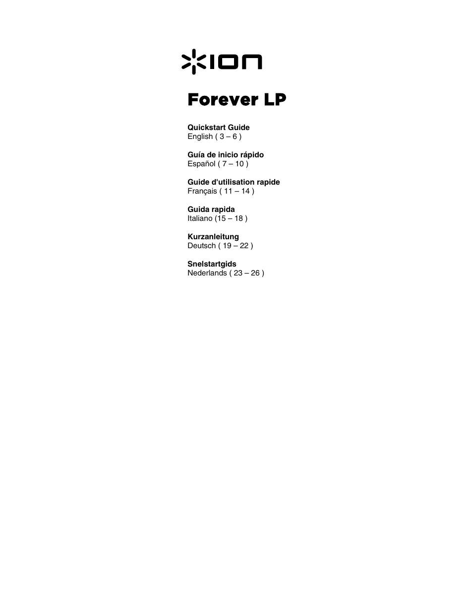 ION Audio Forever LP User Manual | 28 pages