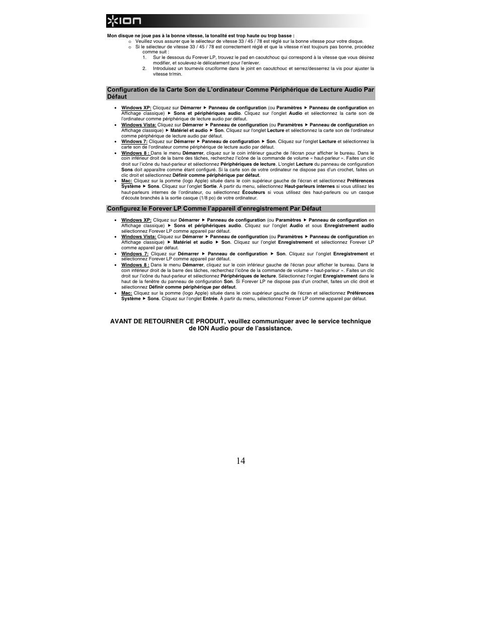 ION Audio Forever LP User Manual | Page 14 / 28