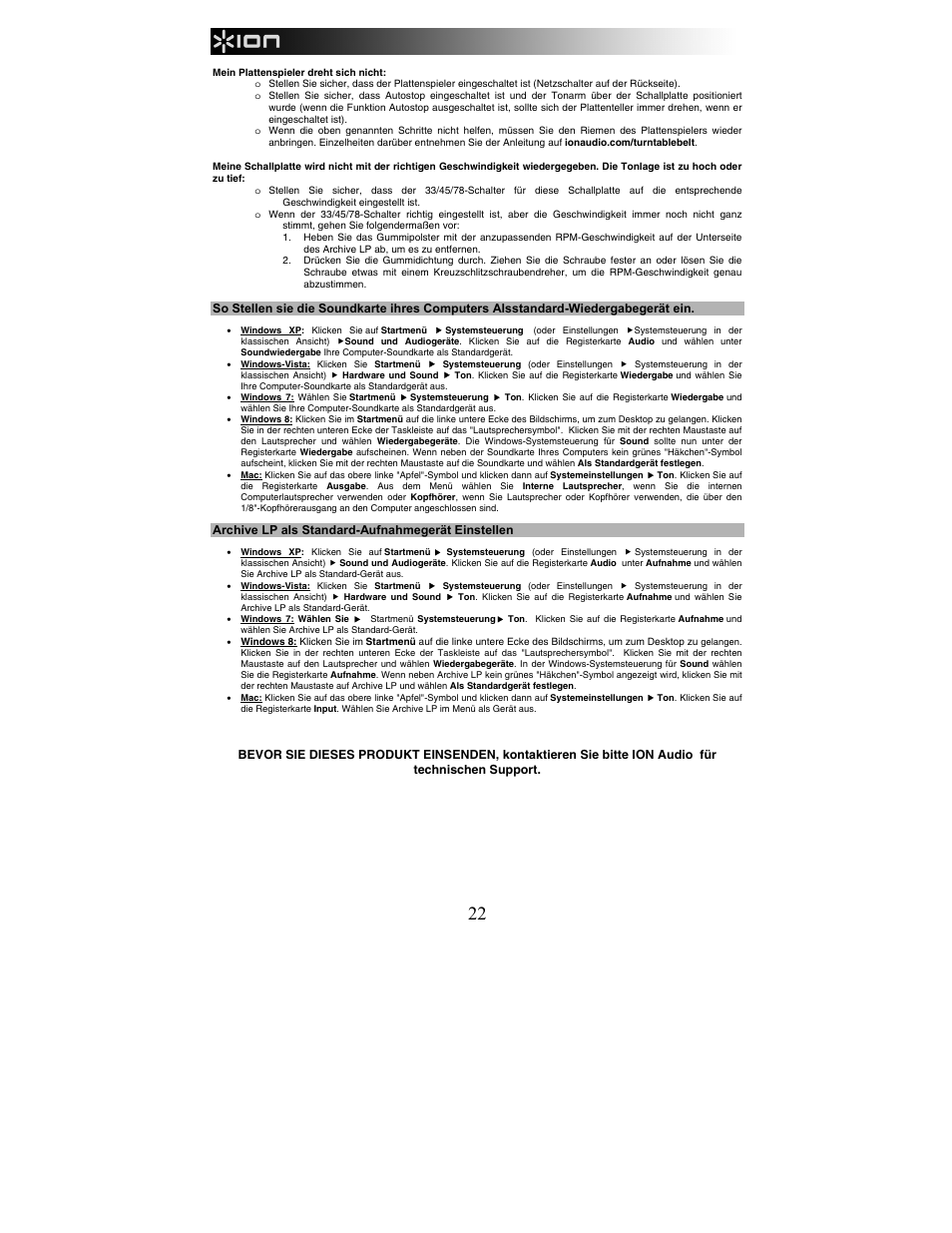 ION Audio Archive LP User Manual | Page 22 / 28
