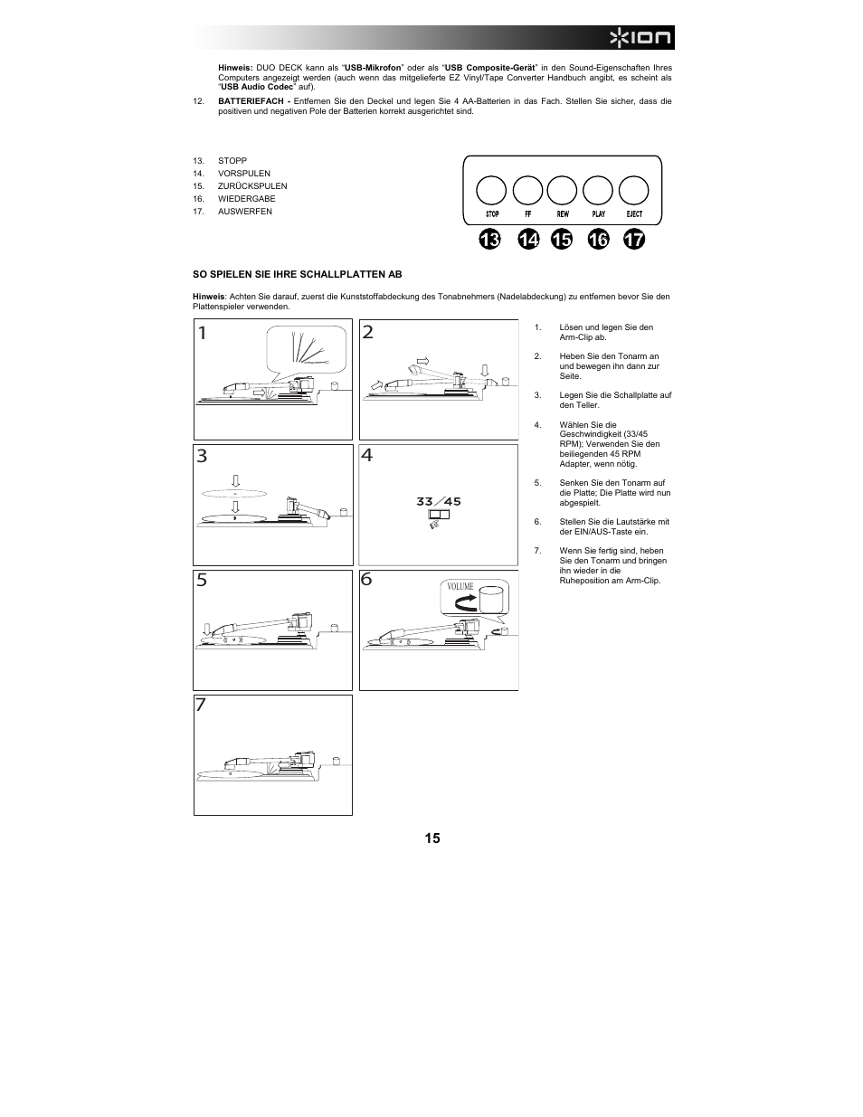 ION Audio Duo Deck User Manual | Page 15 / 20