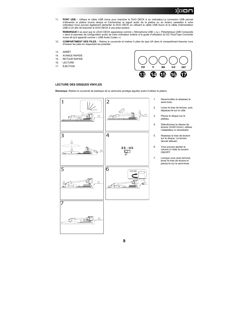 ION Audio Duo Deck User Manual | Page 9 / 20