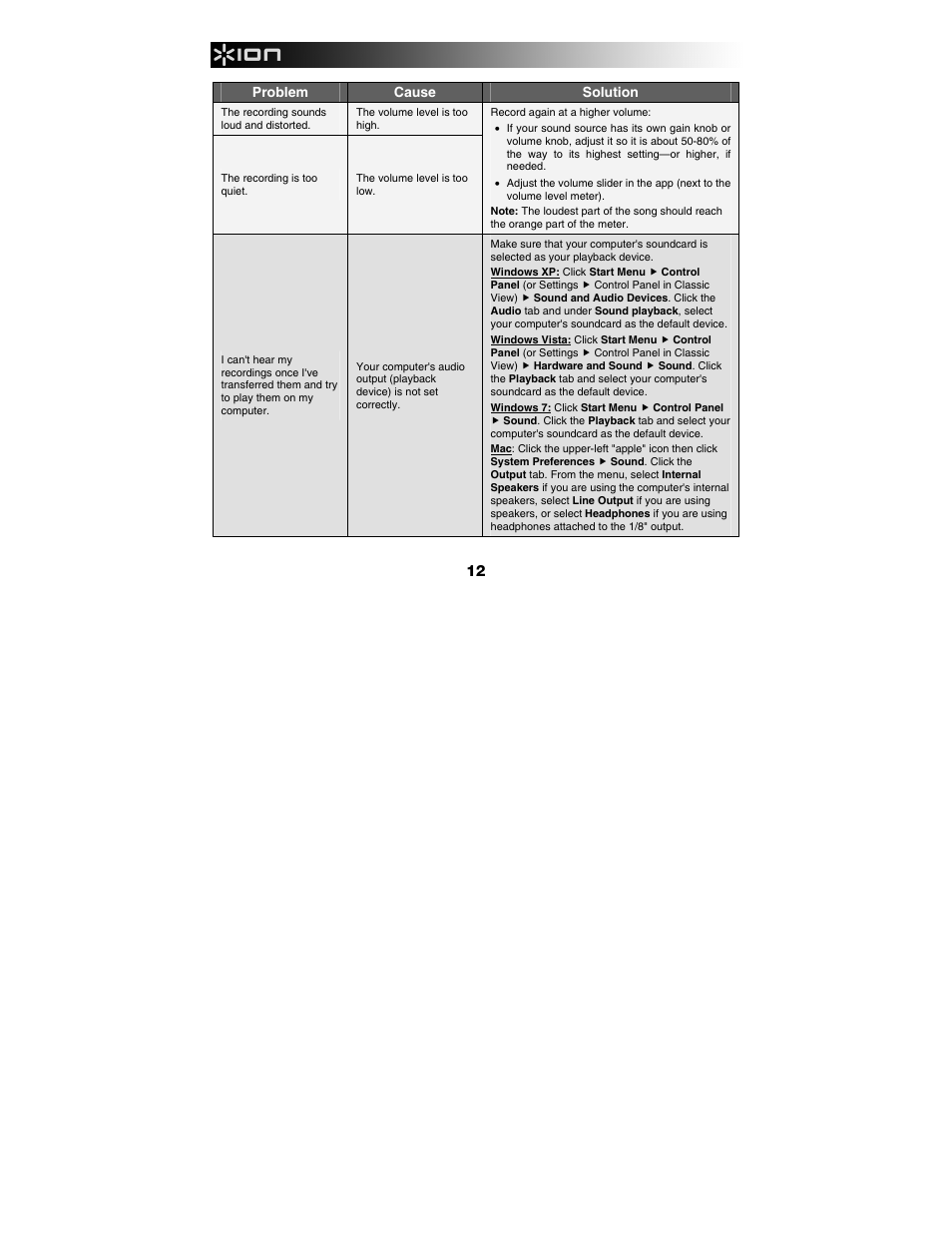 ION Audio iLP User Manual | Page 12 / 16