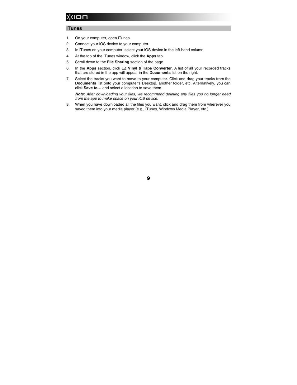 Itunes | ION Audio iLP User Manual | Page 9 / 16