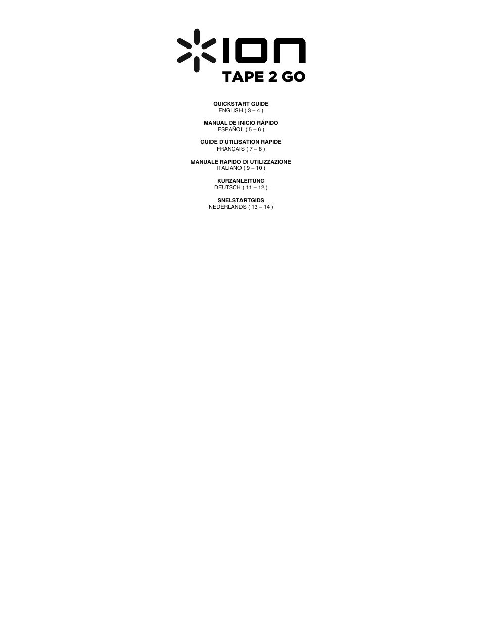 ION Audio Tape 2 Go User Manual | 16 pages