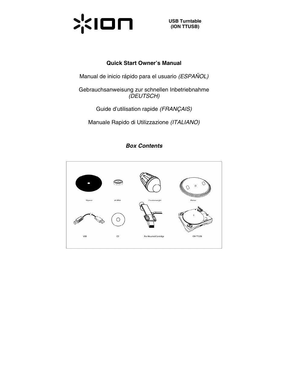 ION Audio TTUSB User Manual | 16 pages