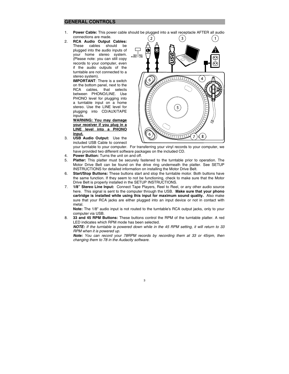 ION Audio TTUSB User Manual | Page 3 / 16