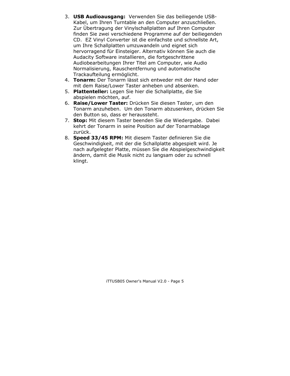 ION Audio TTUSB05 User Manual | Page 7 / 12