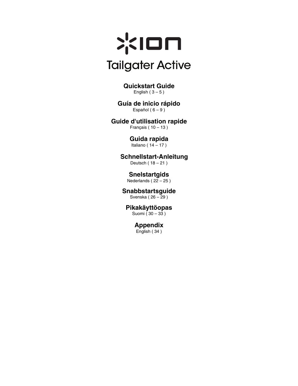 ION Audio Tailgater Active User Manual | 36 pages