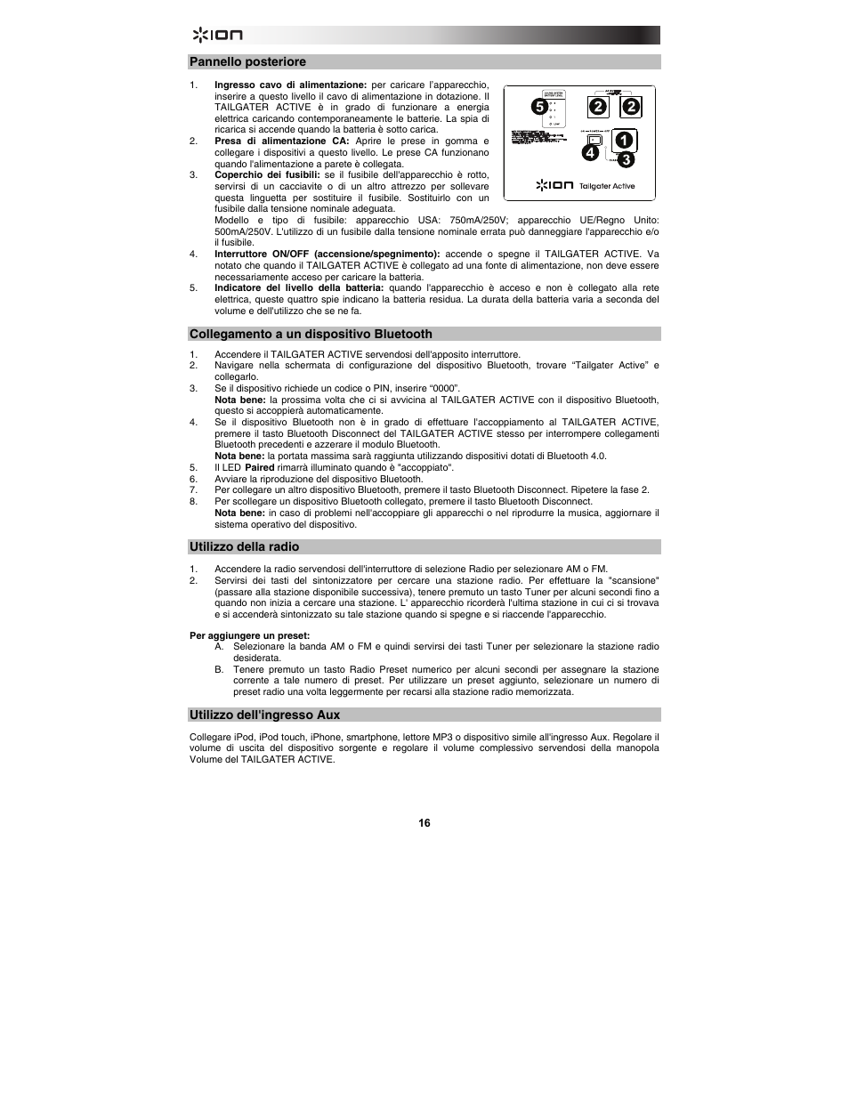 ION Audio Tailgater Active User Manual | Page 16 / 36