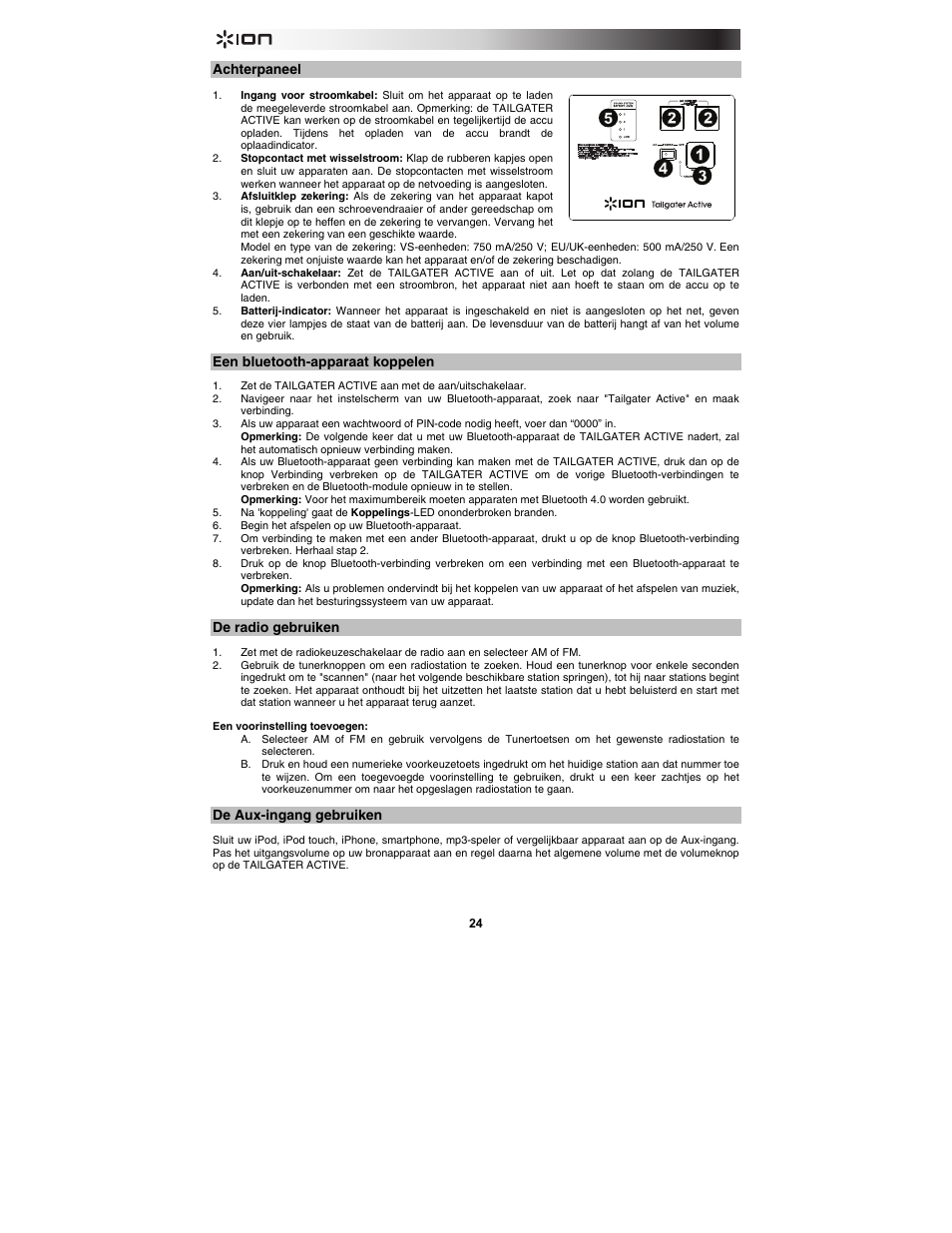 ION Audio Tailgater Active User Manual | Page 24 / 36