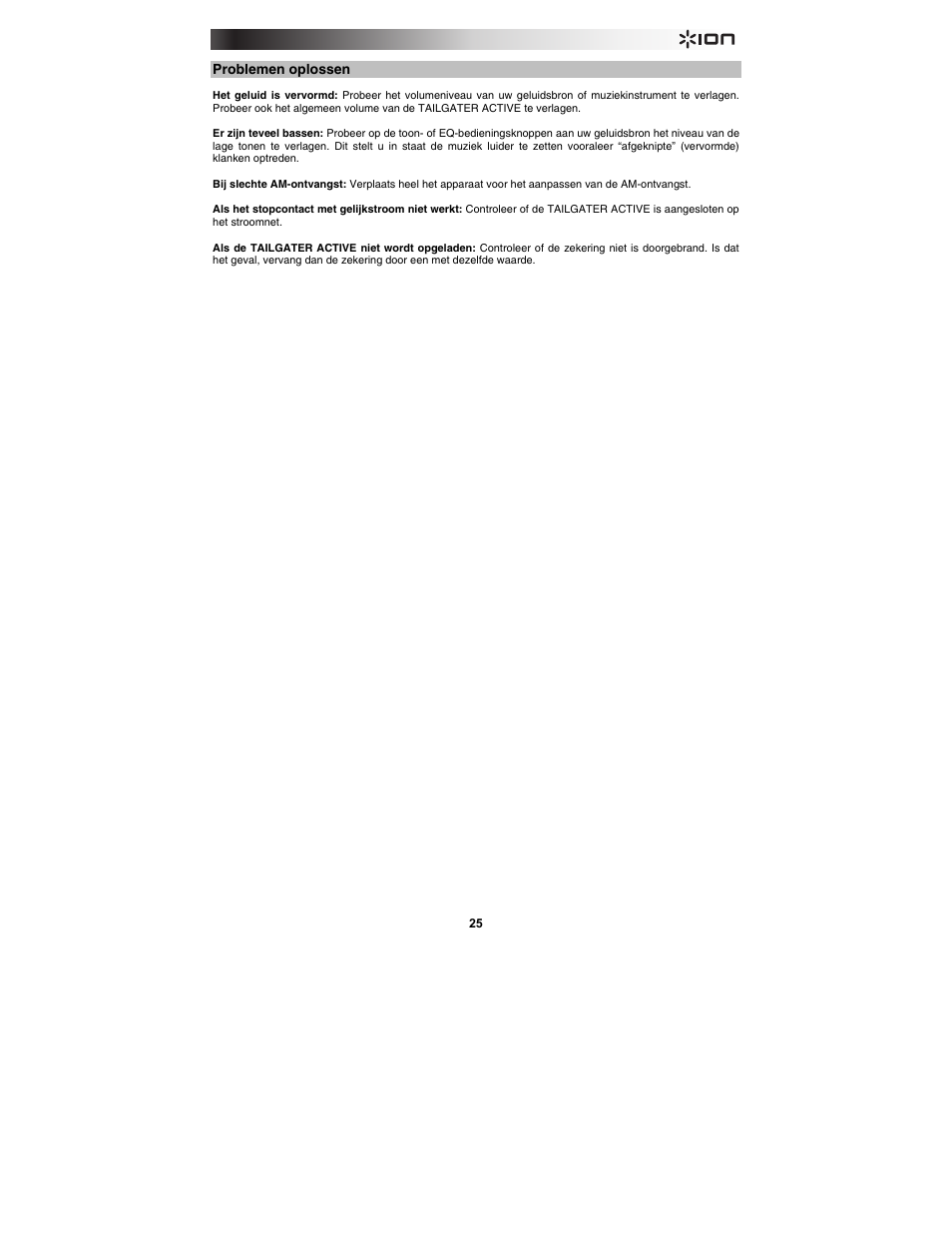 ION Audio Tailgater Active User Manual | Page 25 / 36