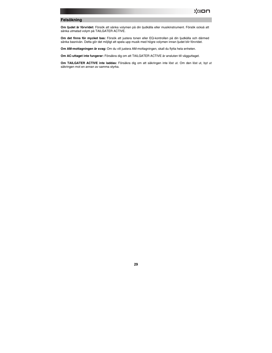 ION Audio Tailgater Active User Manual | Page 29 / 36