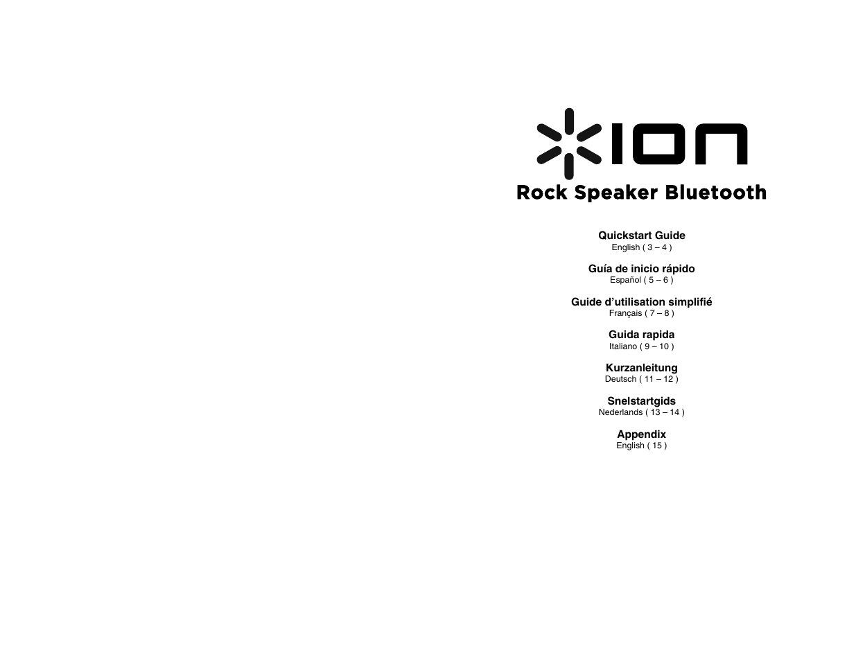 ION Audio Rock Speaker Bluetooth User Manual | 16 pages