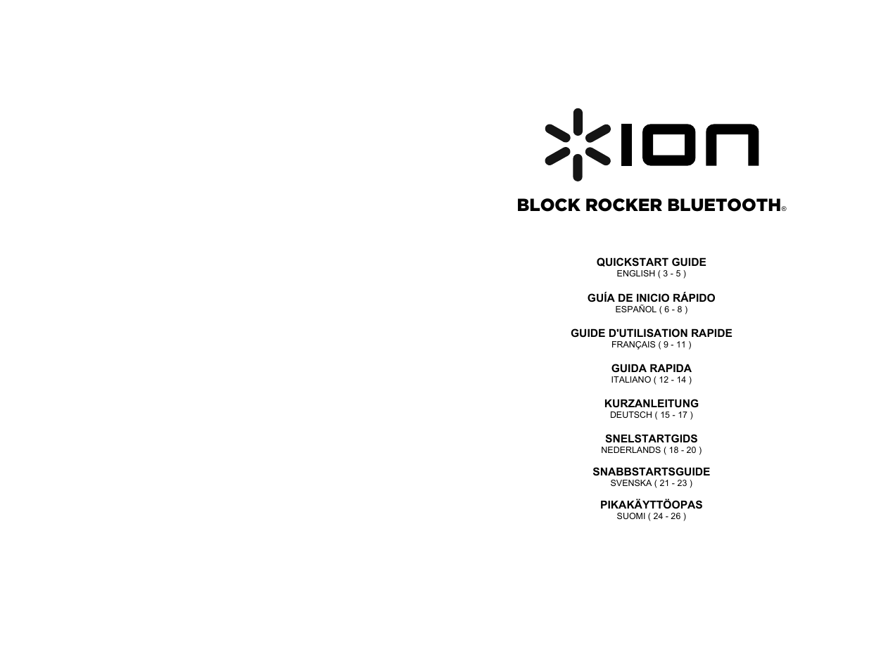 ION Audio Block Rocker Bluetooth User Manual | 28 pages