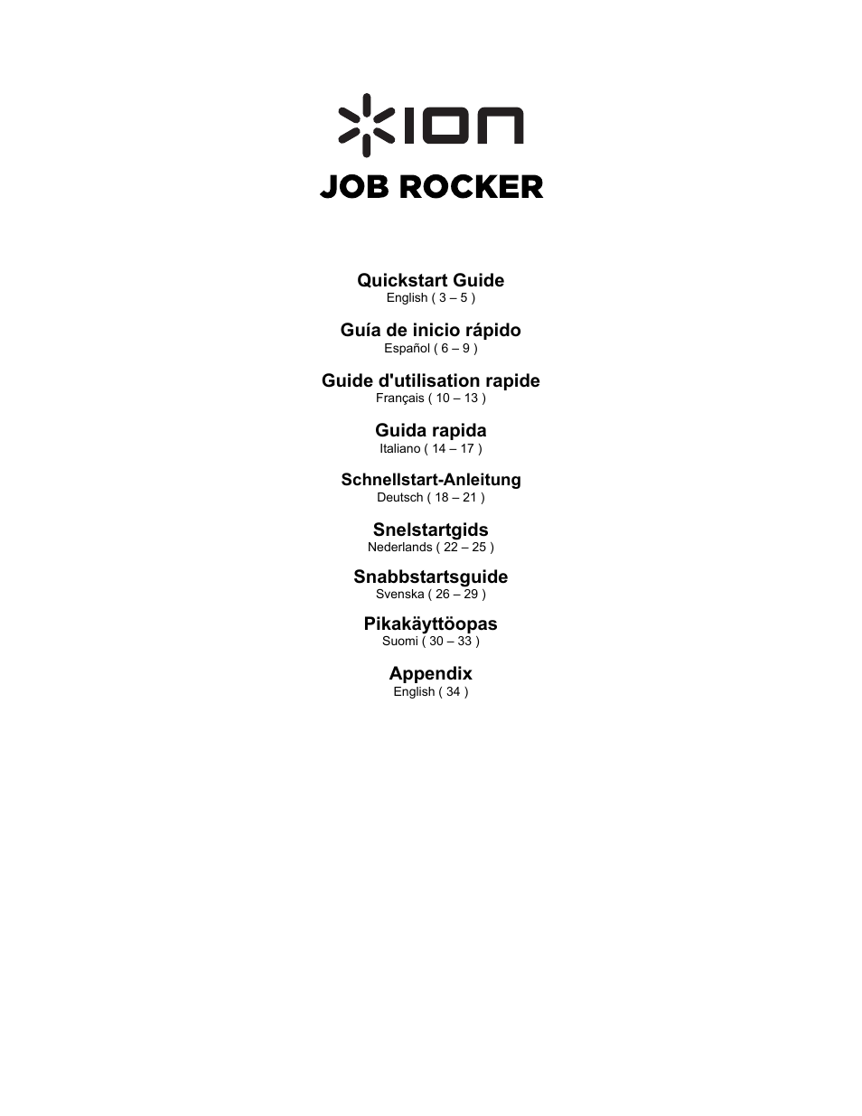 ION Audio Job Rocker User Manual | 36 pages