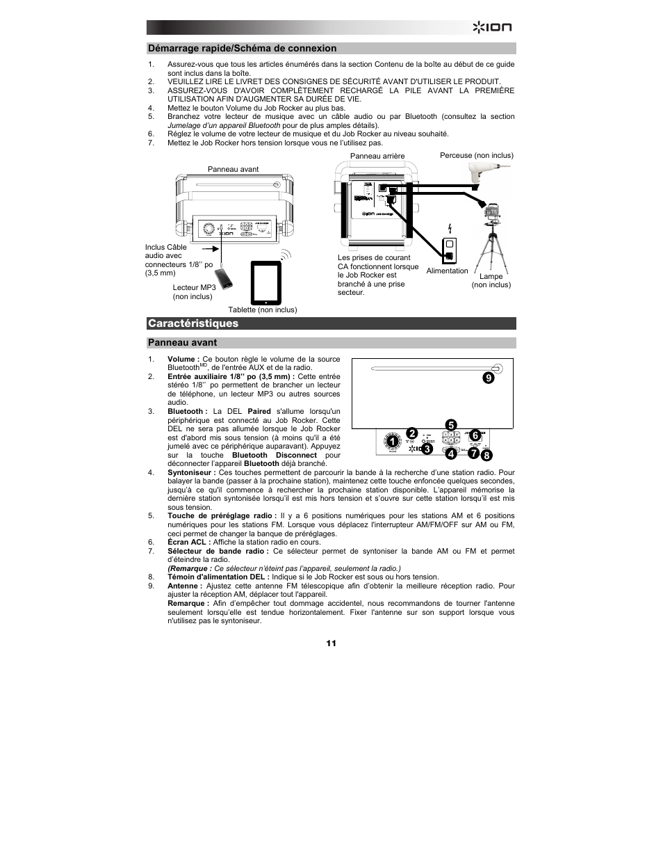 Caractéristiques | ION Audio Job Rocker User Manual | Page 11 / 36