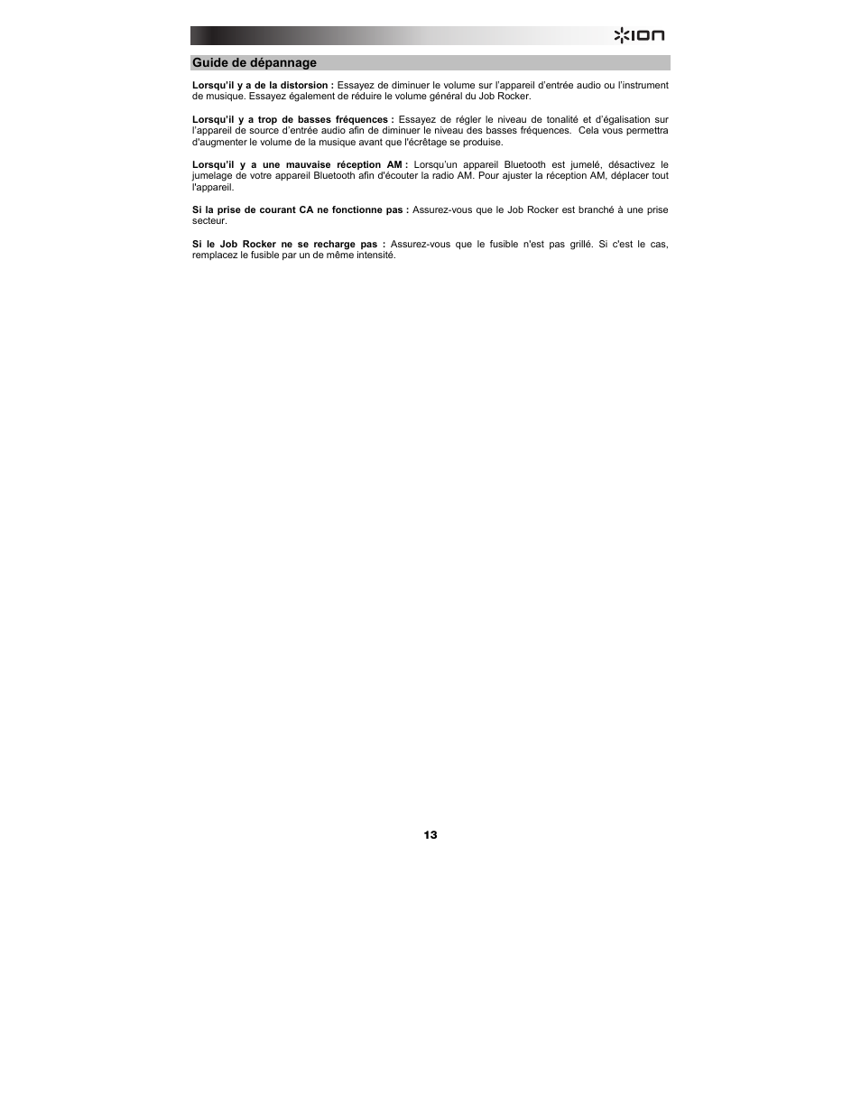 ION Audio Job Rocker User Manual | Page 13 / 36