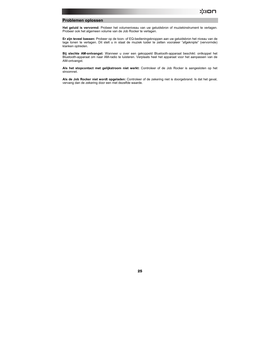 ION Audio Job Rocker User Manual | Page 25 / 36