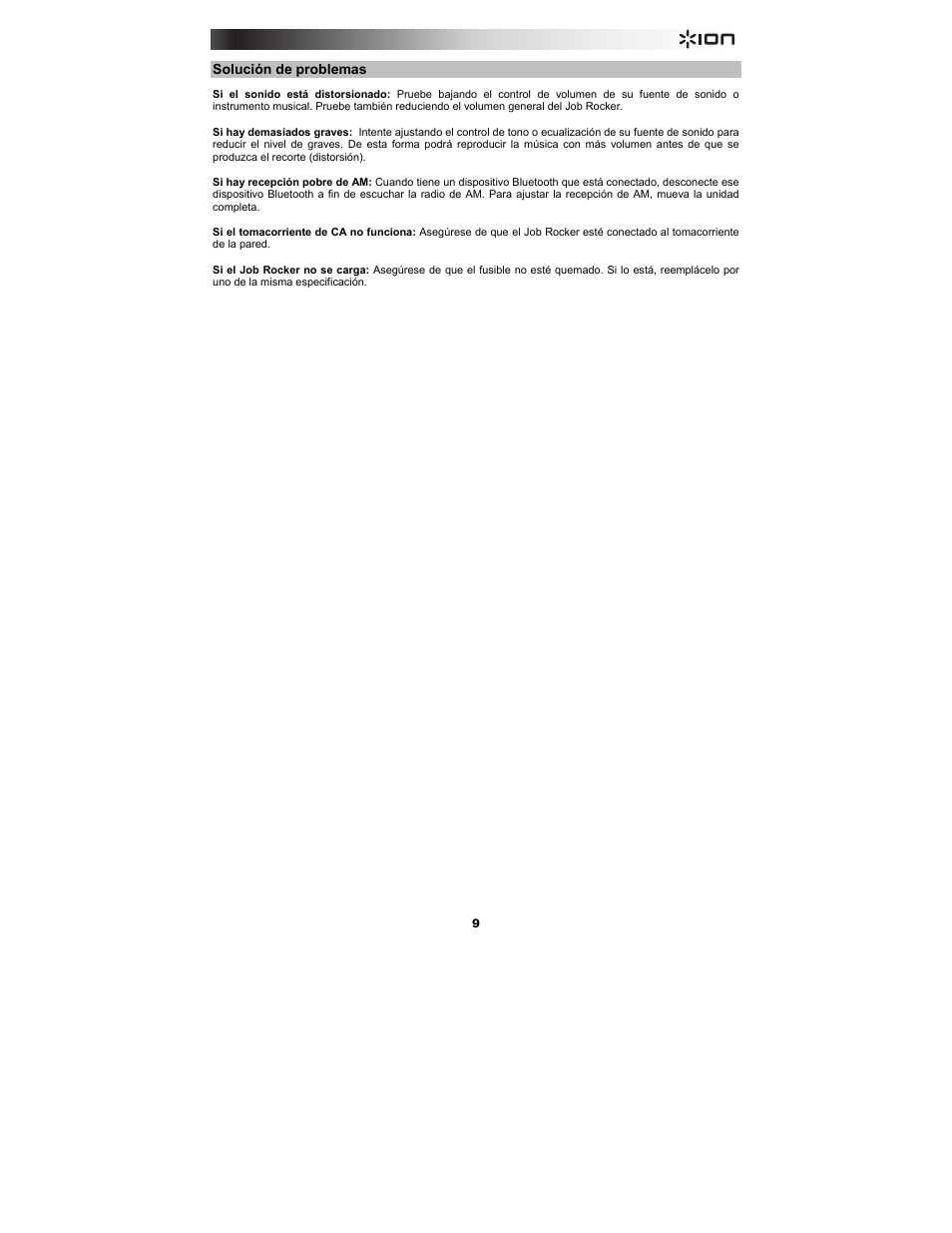 ION Audio Job Rocker User Manual | Page 9 / 36