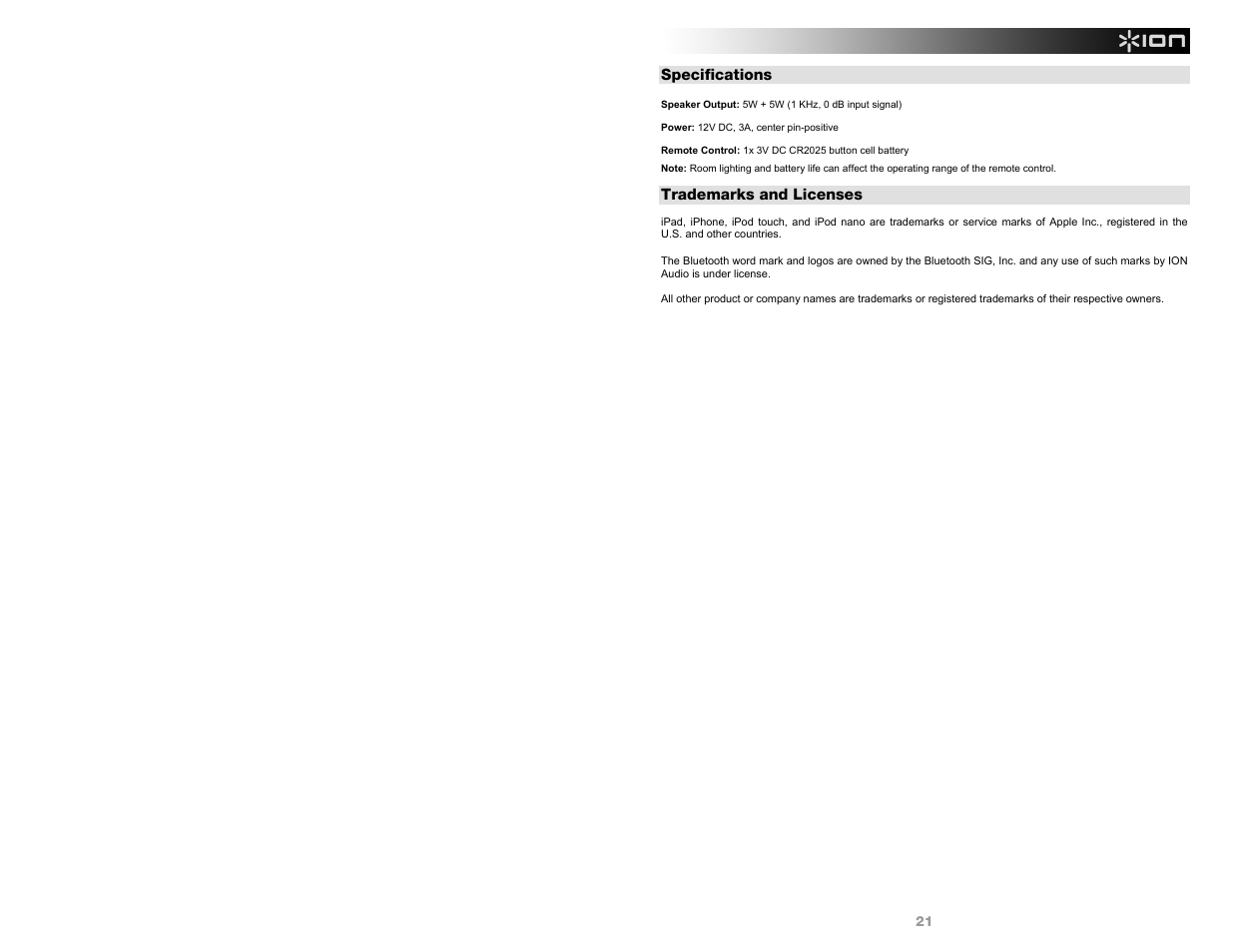 ION Audio Jukebox Bluetooth User Manual | Page 21 / 24