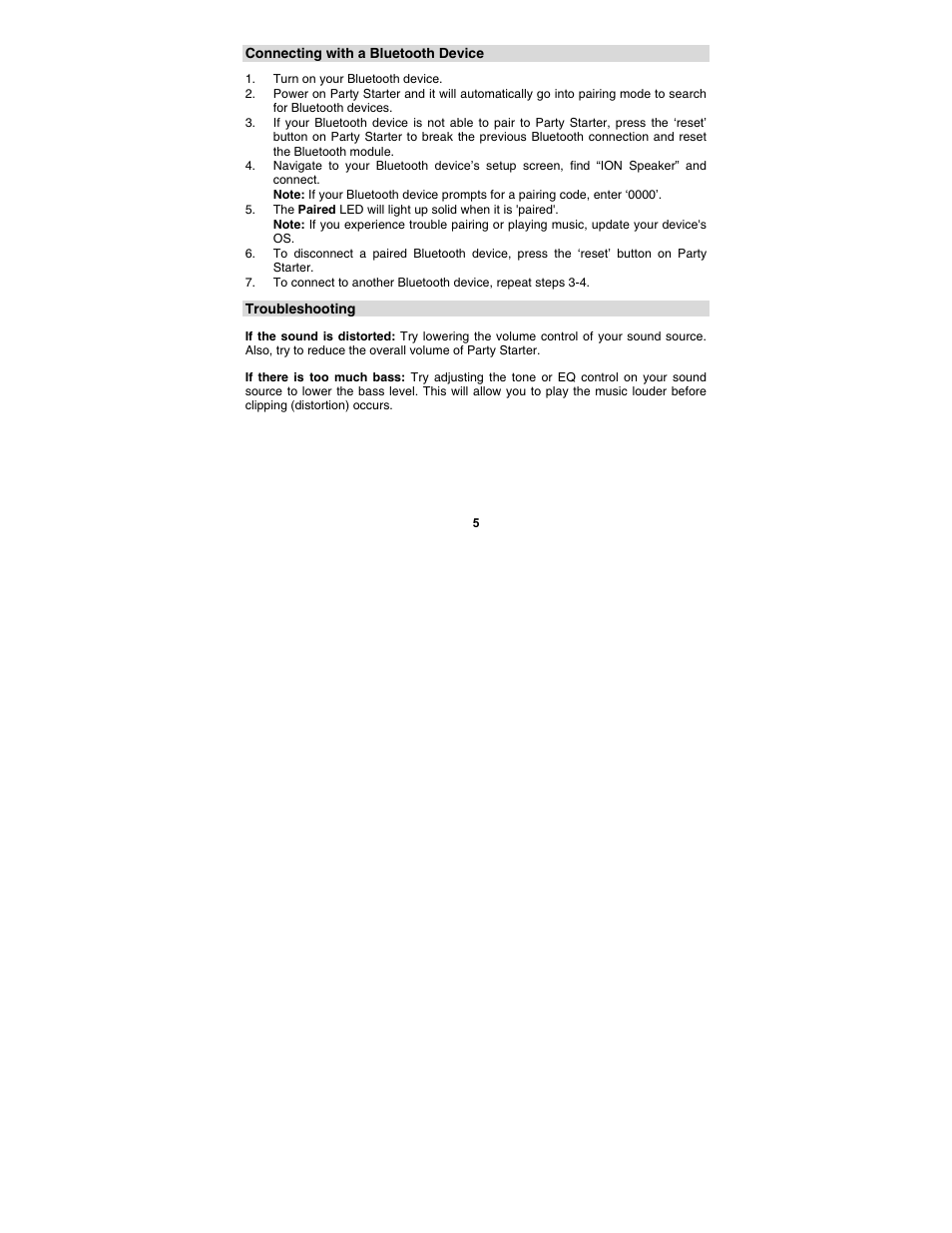 ION Audio Party Starter User Manual | Page 5 / 36