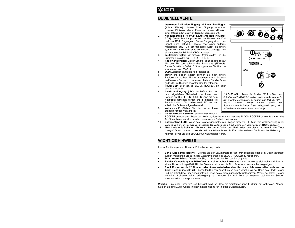 ION Audio Block Rocker AM/FM User Manual | Page 12 / 16