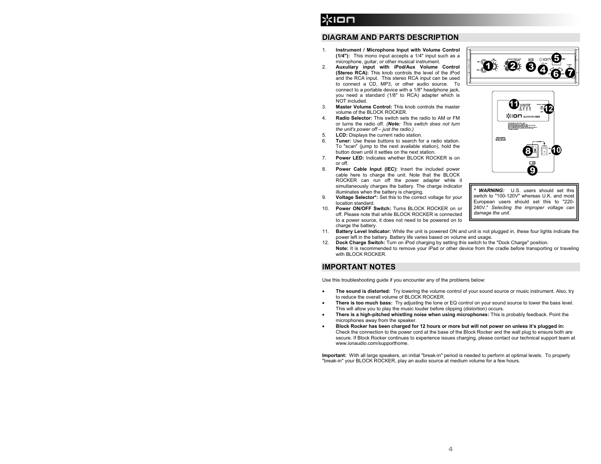 ION Audio Block Rocker AM/FM User Manual | Page 4 / 16
