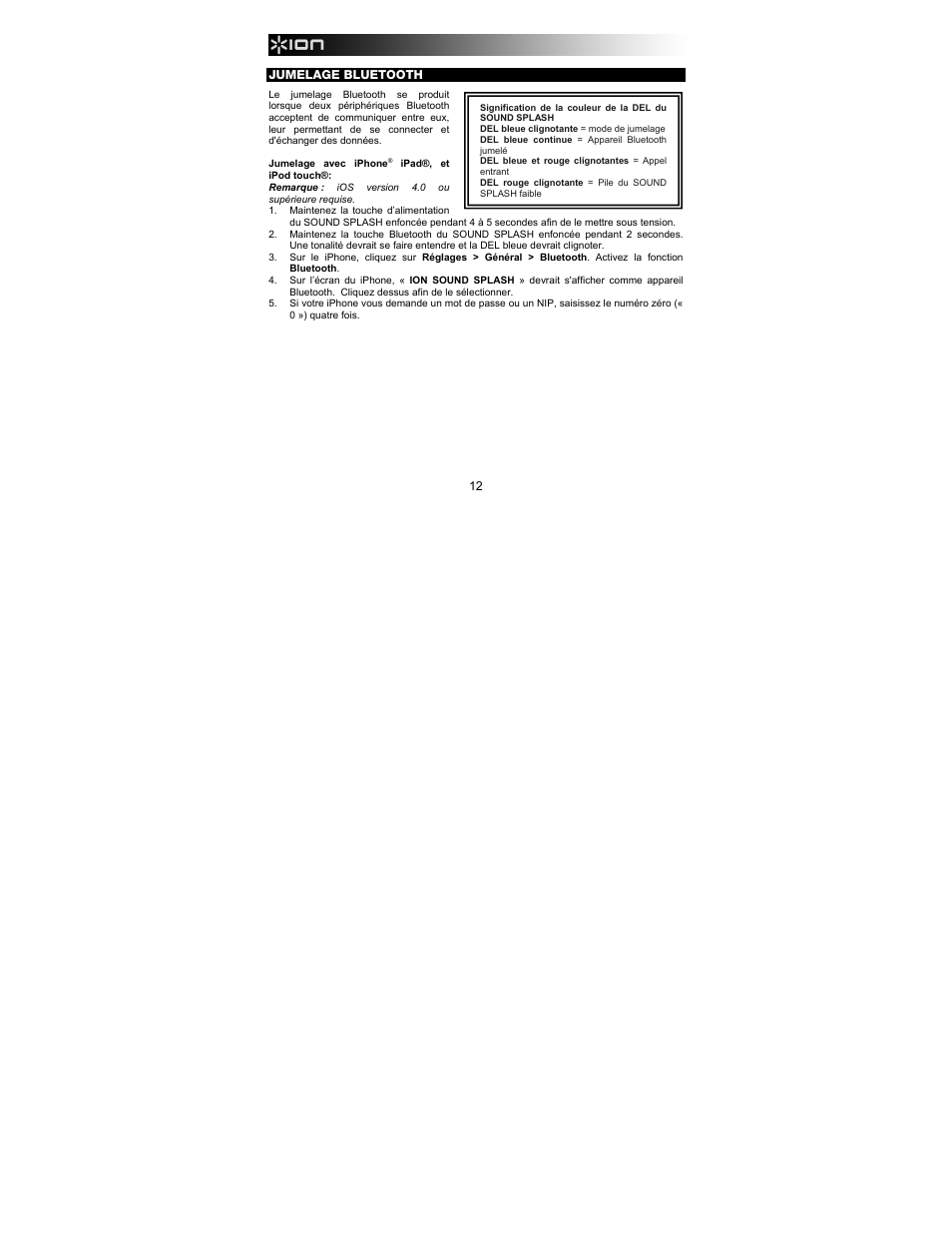ION Audio Sound Splash User Manual | Page 12 / 28