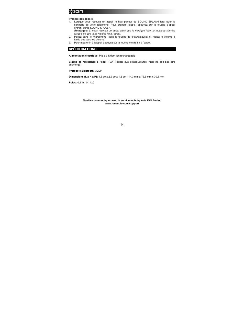 ION Audio Sound Splash User Manual | Page 14 / 28