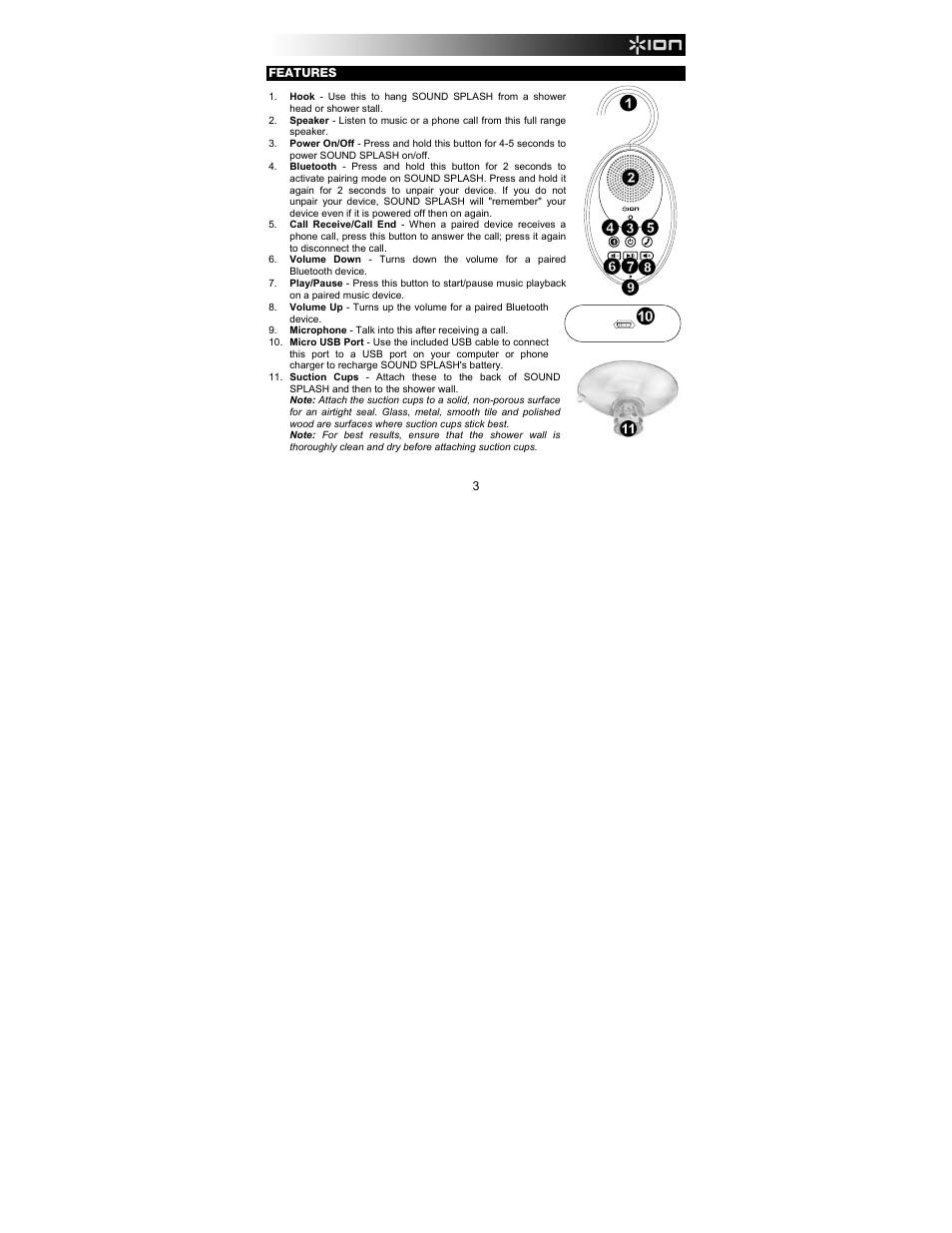 ION Audio Sound Splash User Manual | Page 3 / 28
