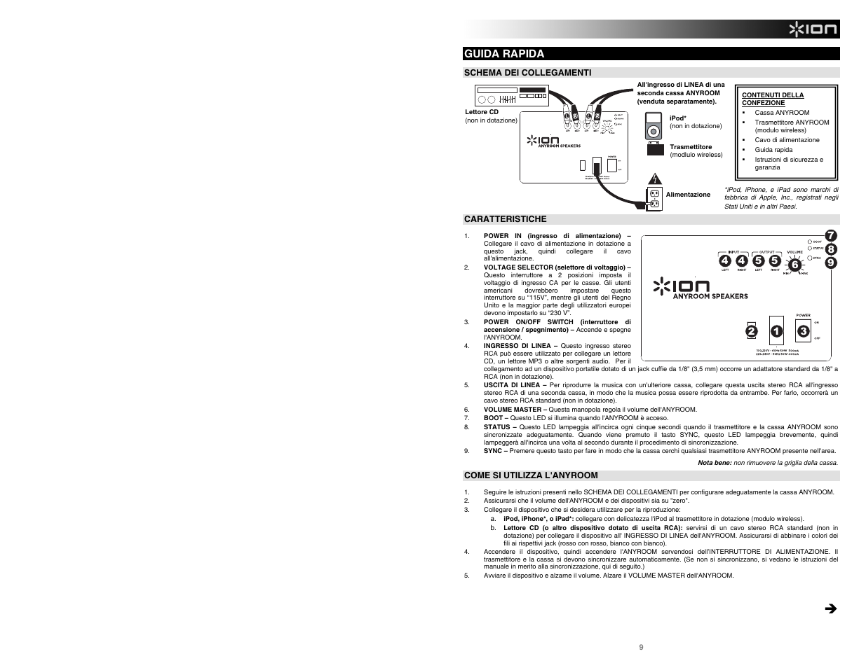 Guida rapida | ION Audio Anyroom User Manual | Page 9 / 16