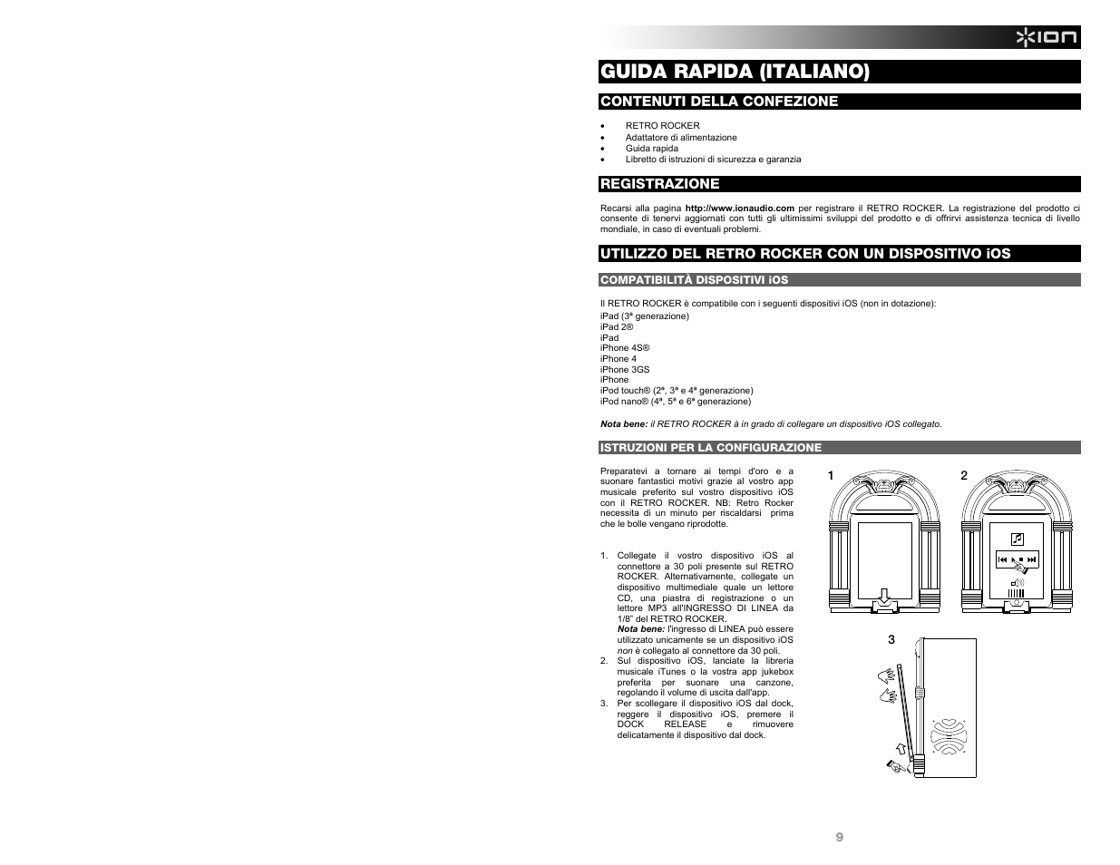 Guida rapida (italiano) | ION Audio Retro Rocker User Manual | Page 9 / 16