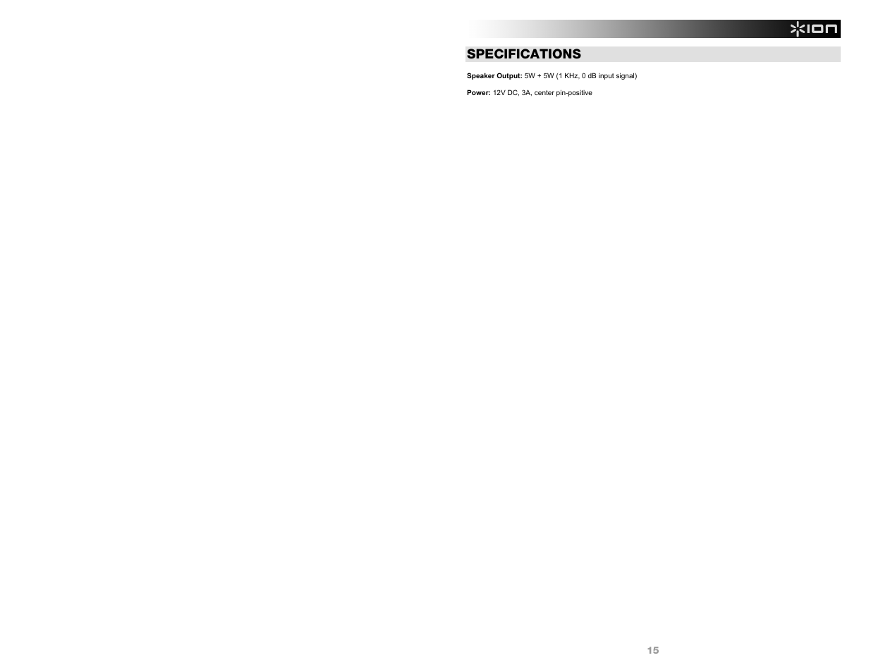 ION Audio Jukebox Dock User Manual | Page 15 / 16