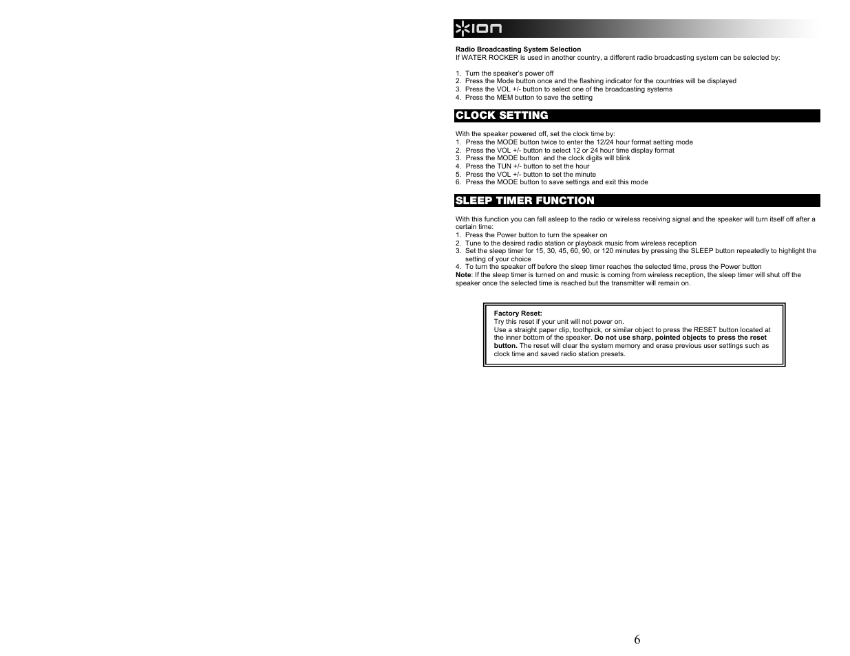 ION Audio WATER ROCKER User Manual | Page 6 / 28