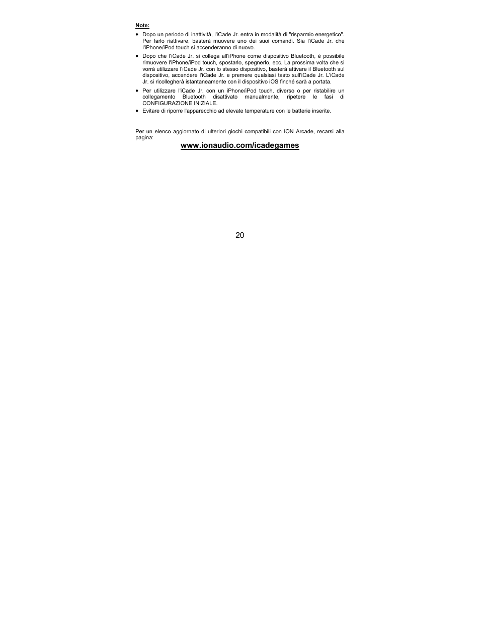 ION Audio iCade Jr. User Manual | Page 20 / 32
