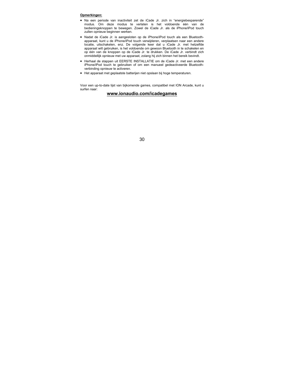 ION Audio iCade Jr. User Manual | Page 30 / 32