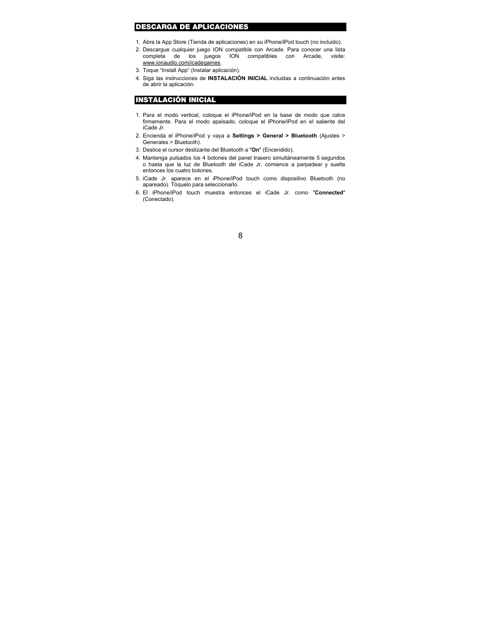 ION Audio iCade Jr. User Manual | Page 8 / 32