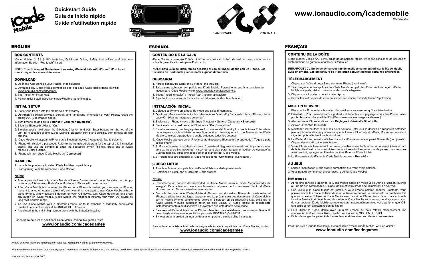 ION Audio iCade Mobile User Manual | 2 pages