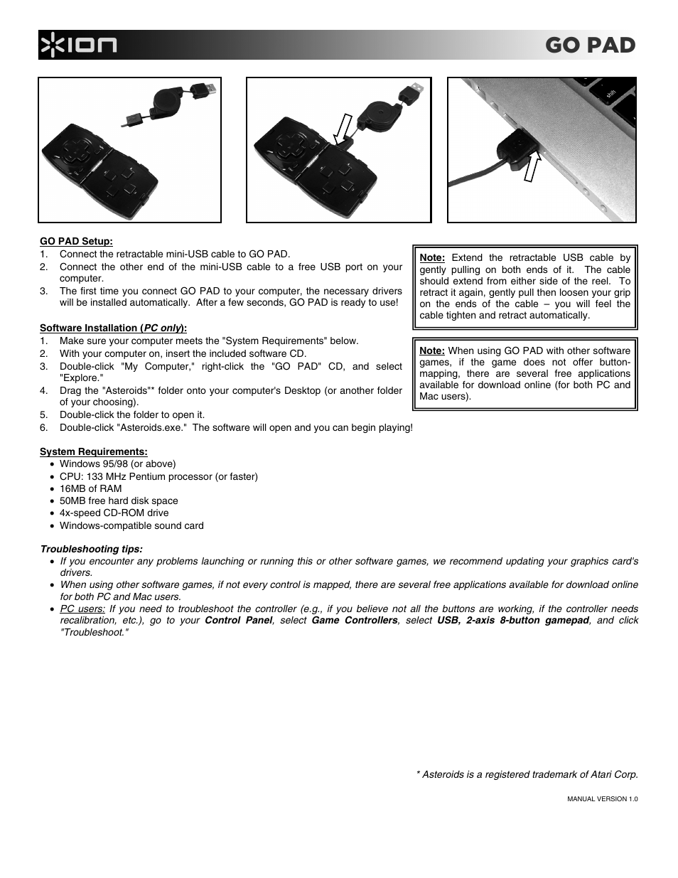 ION Audio Go Pad User Manual | 2 pages