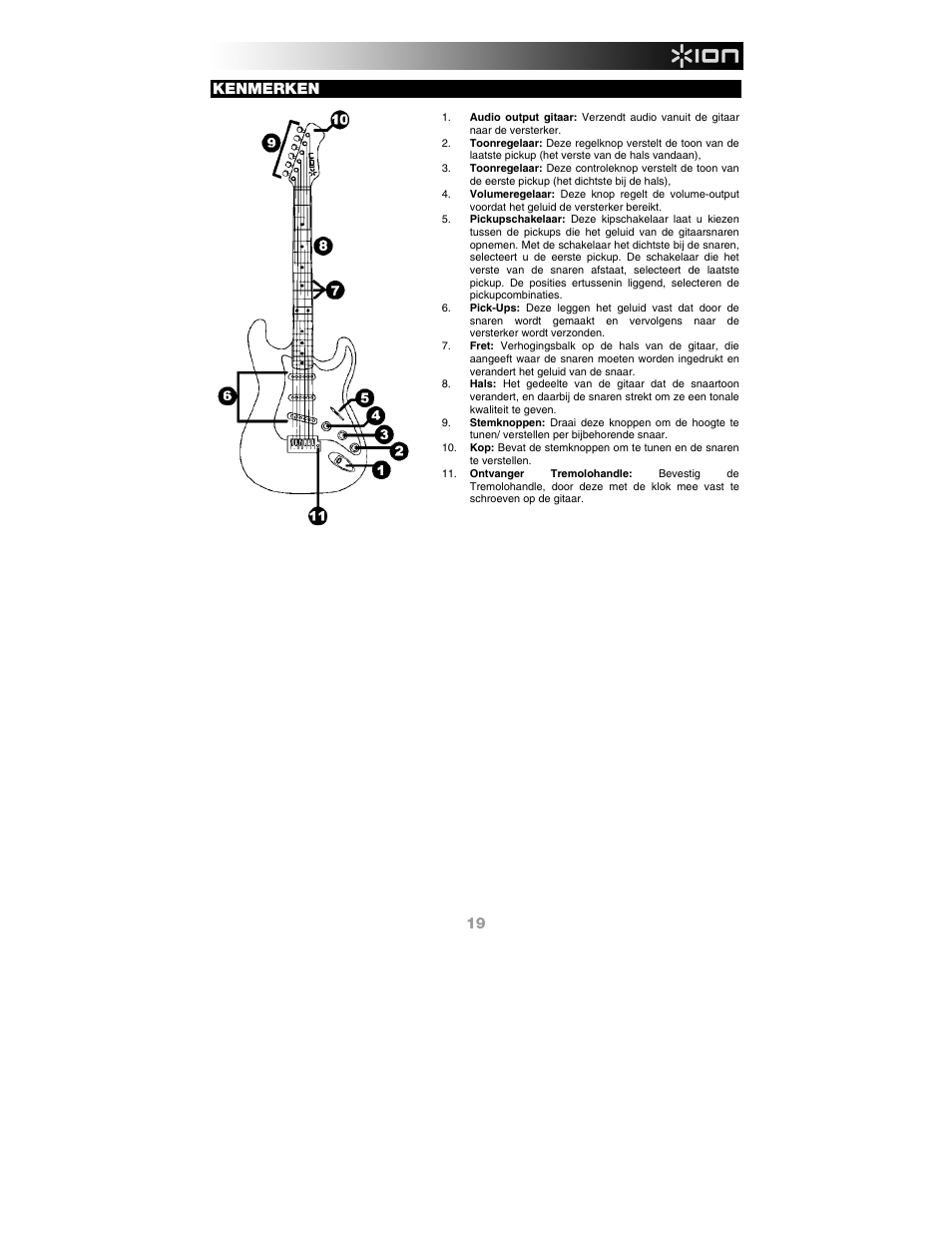 Kenmerken | ION Audio Discover Guitar USB User Manual | Page 19 / 20