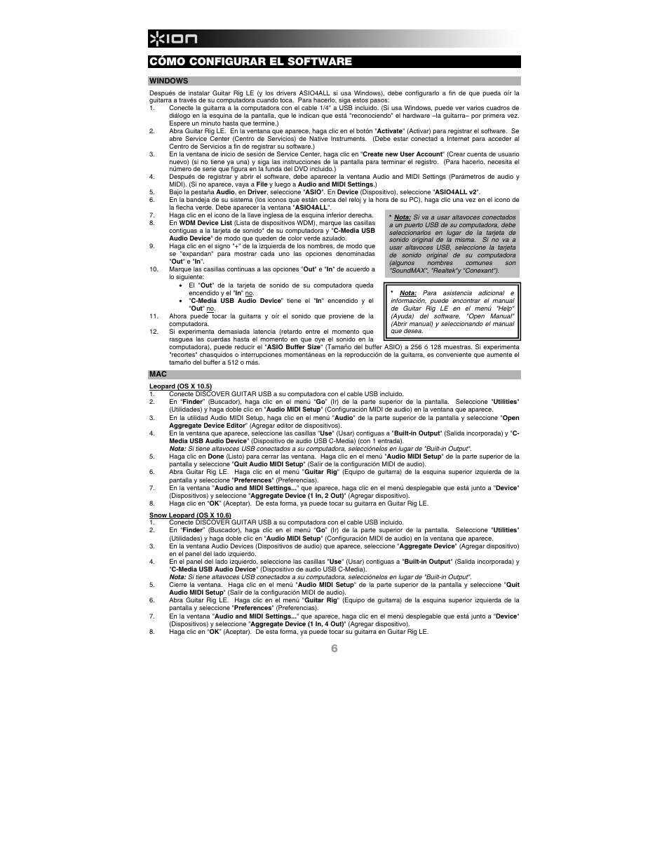Cómo configurar el software | ION Audio Discover Guitar USB User Manual | Page 6 / 20