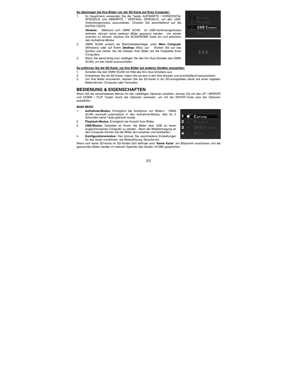 Bedienung & eigenschaften | ION Audio Omni Scan User Manual | Page 25 / 36