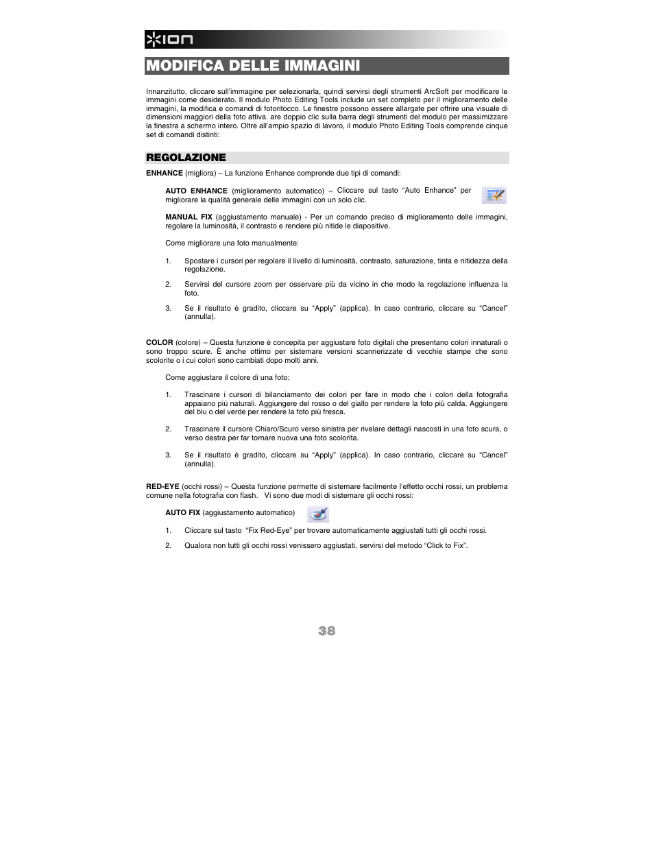 Modifica delle immagini, Regolazione | ION Audio Slides 2 PC User Manual | Page 38 / 64
