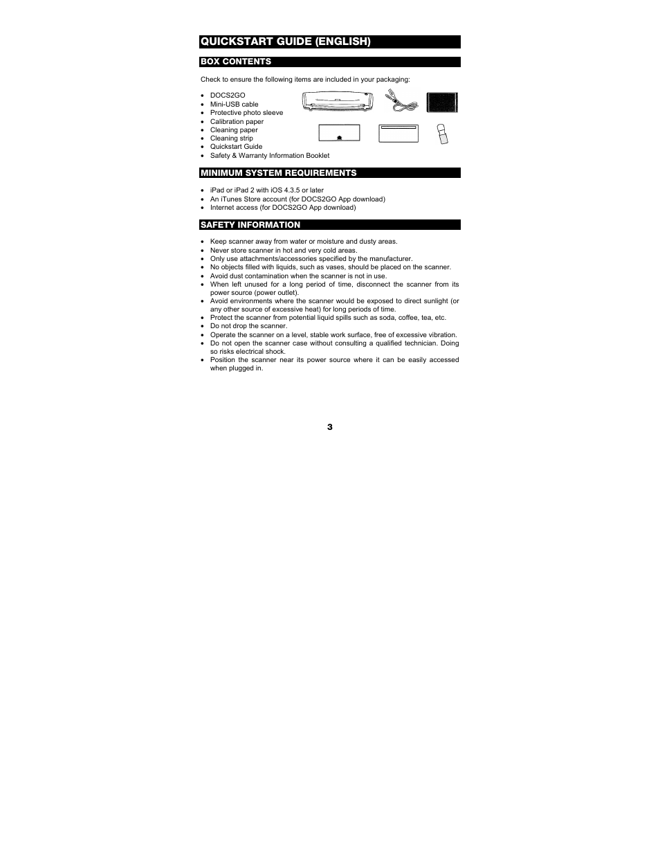 Quickstart guide (english) | ION Audio Docs 2 Go User Manual | Page 3 / 32