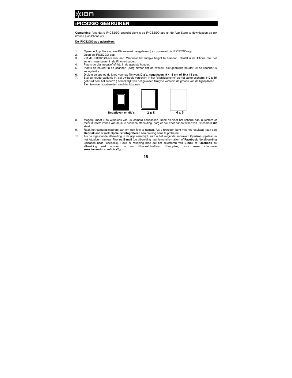 Ipics2go gebruiken | ION Audio iPics 2 Go User Manual | Page 18 / 20