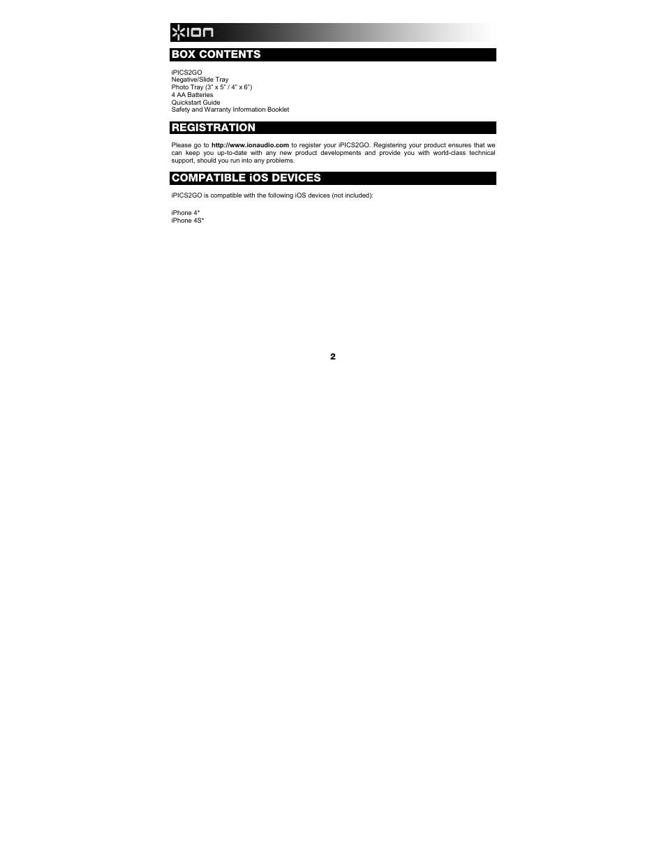 ION Audio iPics 2 Go User Manual | Page 2 / 20