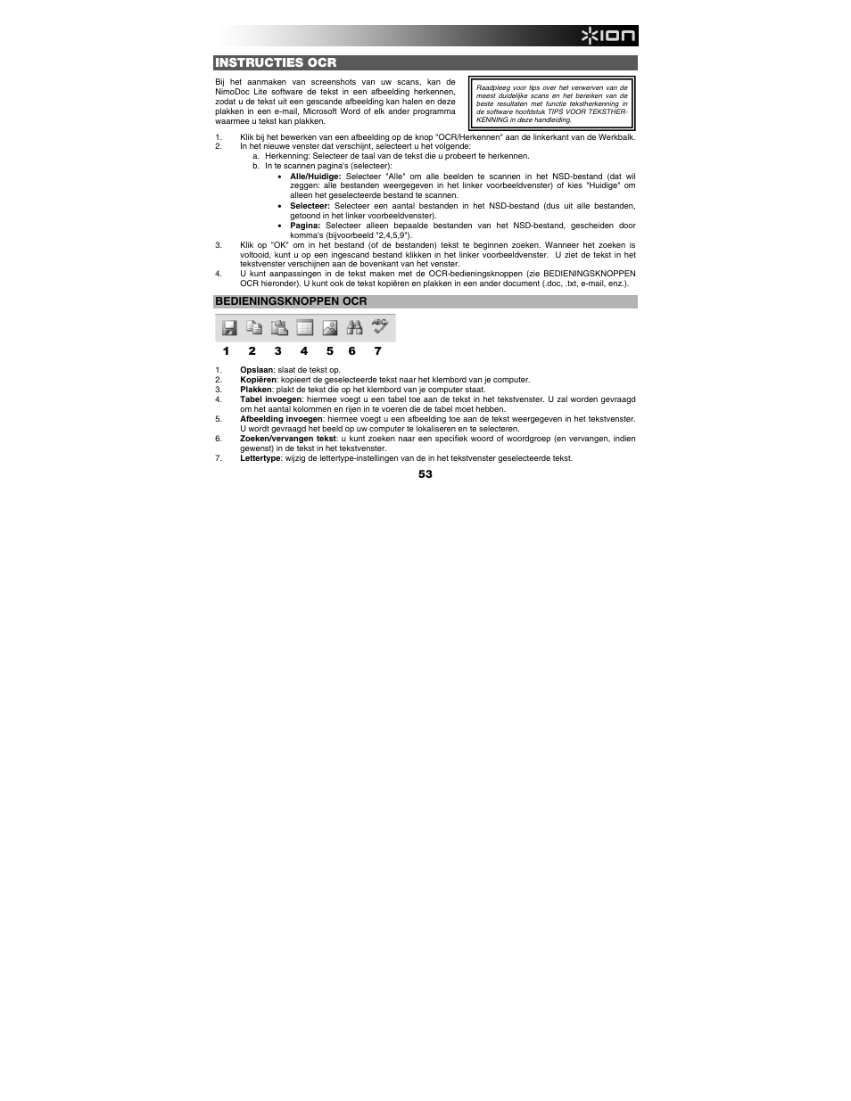 Instructies ocr | ION Audio Copy Cat User Manual | Page 53 / 56