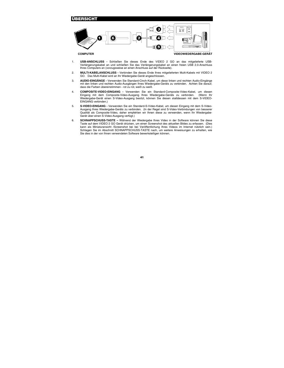 Übersicht | ION Audio Video 2 Go User Manual | Page 41 / 56